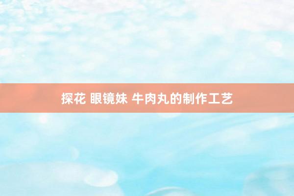 探花 眼镜妹 牛肉丸的制作工艺